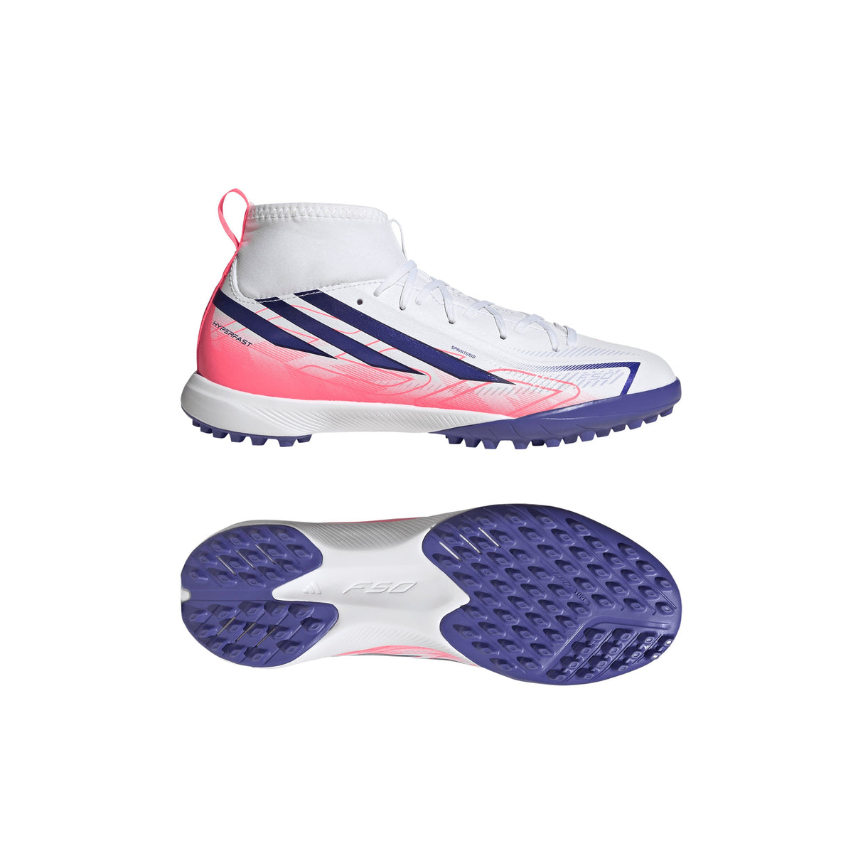 adidas F50 Hyperfast League Mid Turf Youth Soccer Cleats - White/Purple - Best Buy Soccer