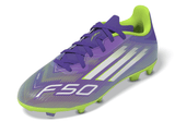 adidas F50 League Firm/Multi - Ground Soccer Cleats Kids - Purple/White/Lemon - Best Buy Soccer