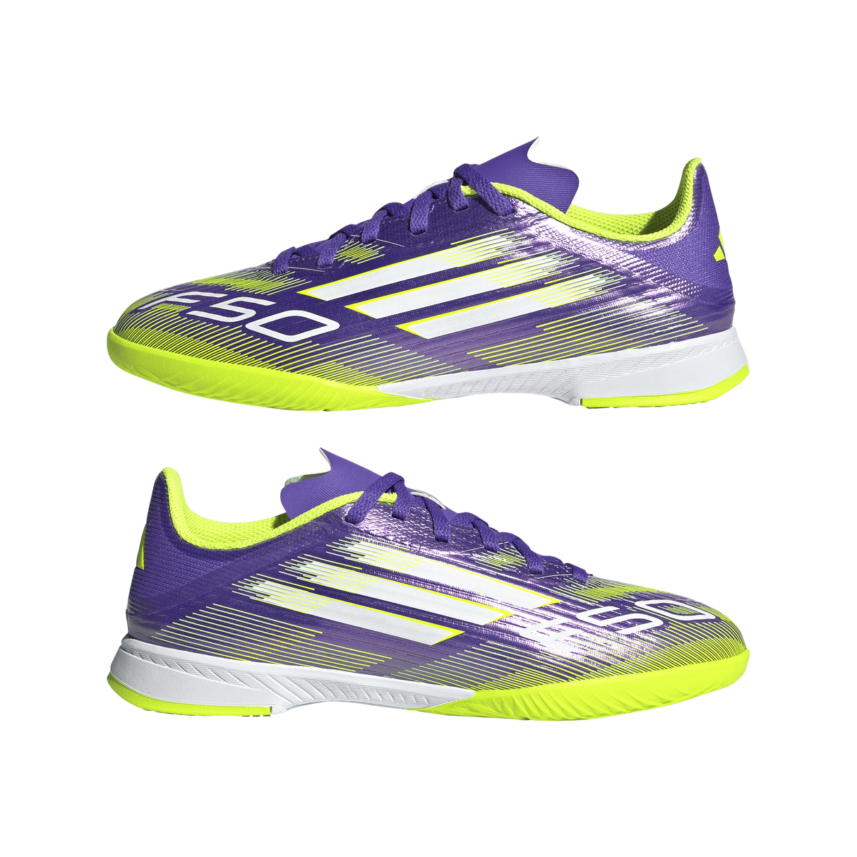 adidas F50 League Indoor Soccer Shoes Kids - Purple/White/Lemon - Best Buy Soccer