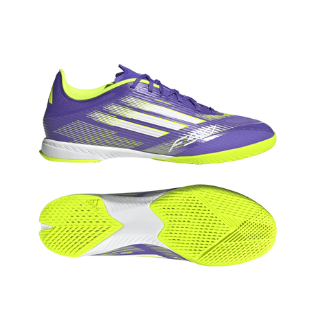 adidas F50 League Indoor Soccer Shoes - Purple/White/Lemon - Best Buy Soccer