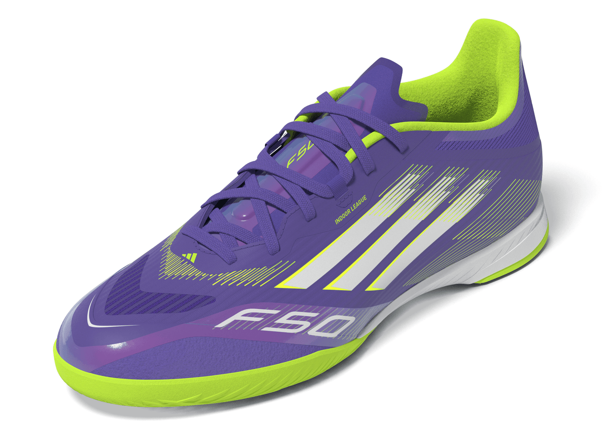 adidas F50 League Indoor Soccer Shoes - Purple/White/Lemon - Best Buy Soccer