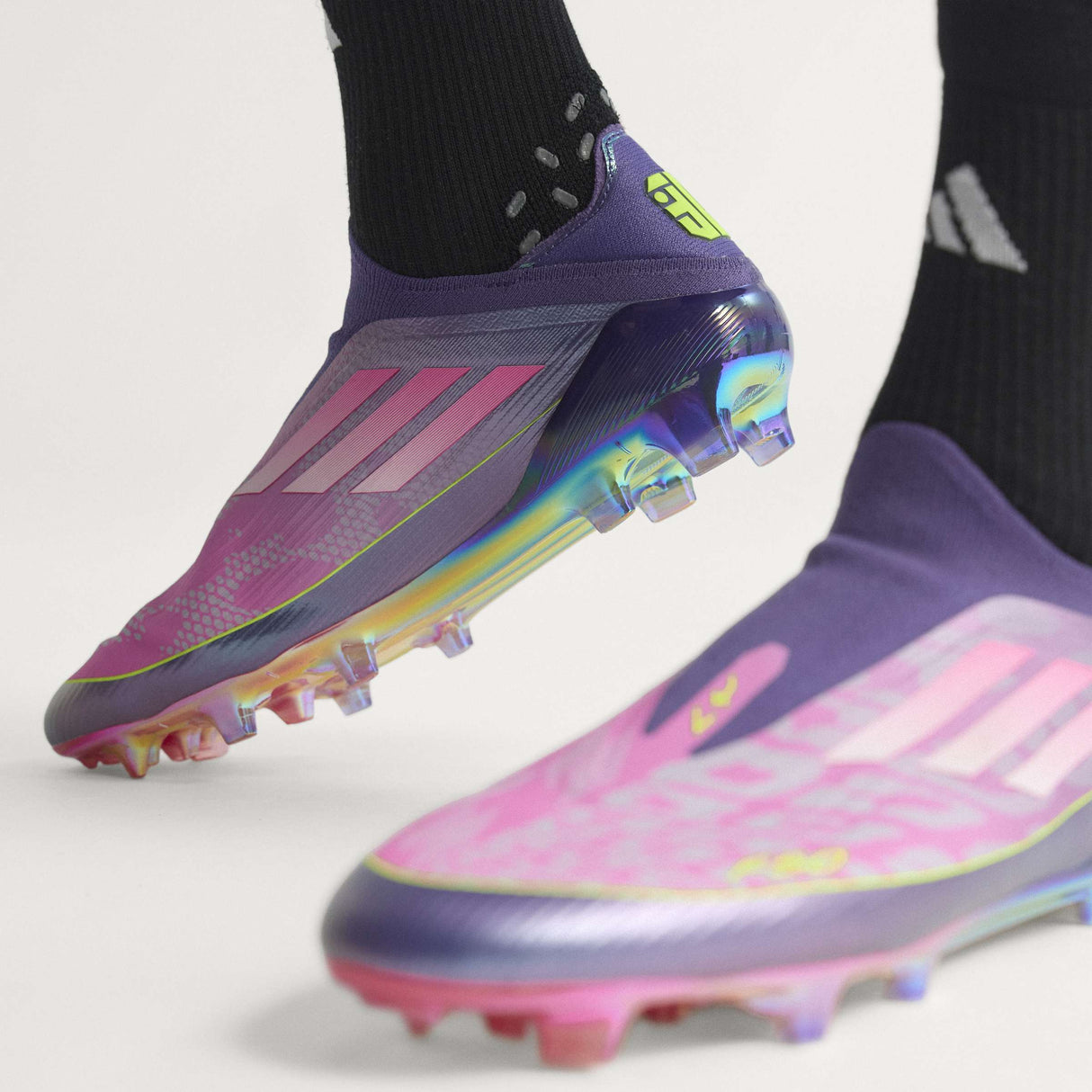 adidas F50 LEAGUE Laceless FG Men's Soccer Cleats - Purple/White/Lemon - Best Buy Soccer