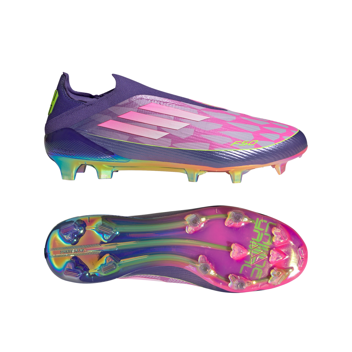 adidas F50 LEAGUE Laceless FG Men's Soccer Cleats - Purple/White/Lemon - Best Buy Soccer