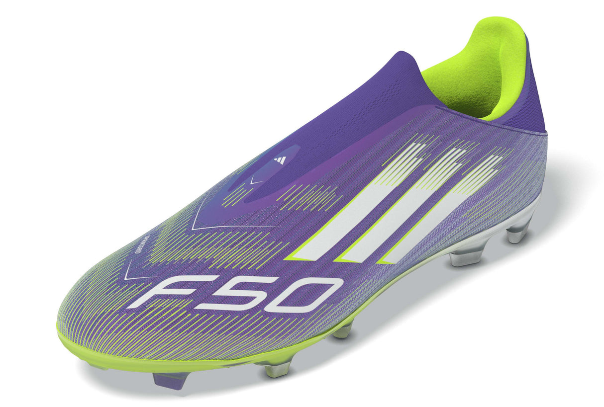 adidas F50 League Laceless FG/MG Men's Soccer Cleats - Purple/White/Lemon - Best Buy Soccer