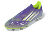 adidas F50 League Laceless FG/MG Men's Soccer Cleats - Purple/White/Lemon - Best Buy Soccer