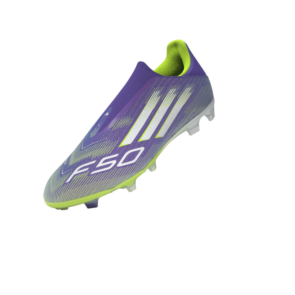 adidas F50 League Laceless FG/MG Men's Soccer Cleats - Purple/White/Lemon - Best Buy Soccer