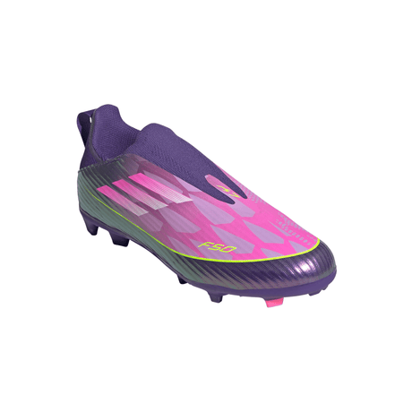 adidas F50 LEAGUE Laceless FG/MG Youth Soccer Cleats - Purple/White/Lemon - Best Buy Soccer