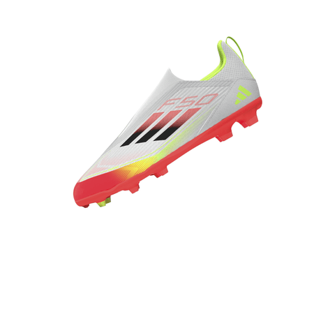 adidas F50 League Laceless FG/MG Youth Soccer Cleats - White/Black/Yellow - Best Buy Soccer