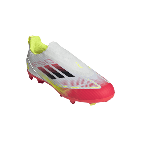 adidas F50 League Laceless FG/MG Youth Soccer Cleats - White/Black/Yellow - Best Buy Soccer