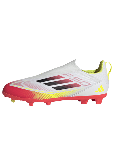 adidas F50 League Laceless FG/MG Youth Soccer Cleats - White/Black/Yellow - Best Buy Soccer