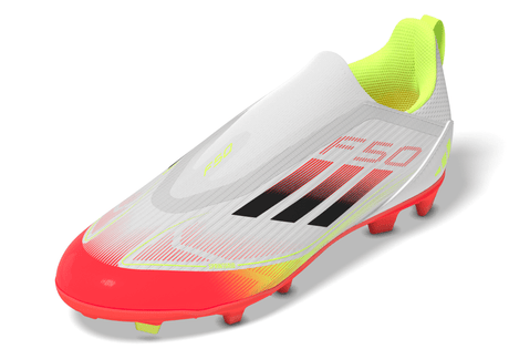 adidas F50 League Laceless FG/MG Youth Soccer Cleats - White/Black/Yellow - Best Buy Soccer