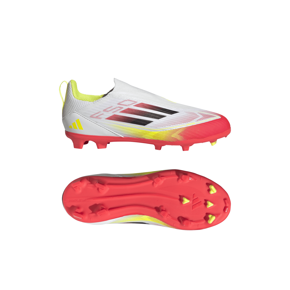 adidas F50 League Laceless FG/MG Youth Soccer Cleats - White/Black/Yellow - Best Buy Soccer