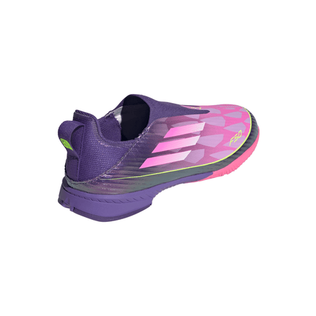 adidas F50 LEAGUE Laceless IN Youth Soccer Shoes - Purple/White/Lemon - Best Buy Soccer