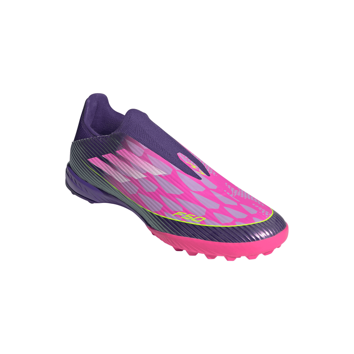 adidas F50 League LY Laceless TF Men's Soccer Cleats - Purple/White/Lemon - Best Buy Soccer