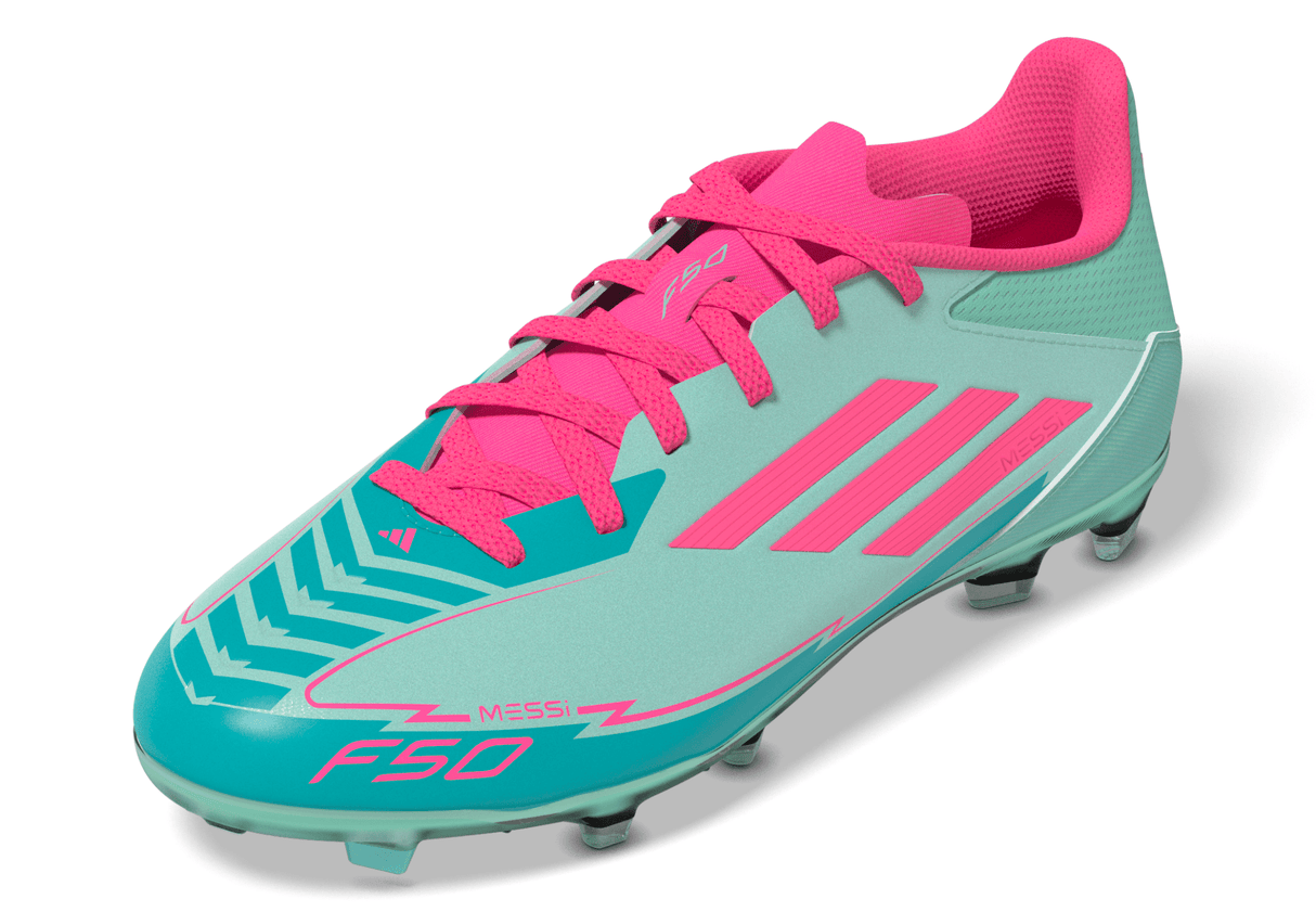 adidas F50 League Messi Firm/Multi - Ground Boots Junior Flash Aqua/Lucid Pink/Lucid Cyan - Best Buy Soccer