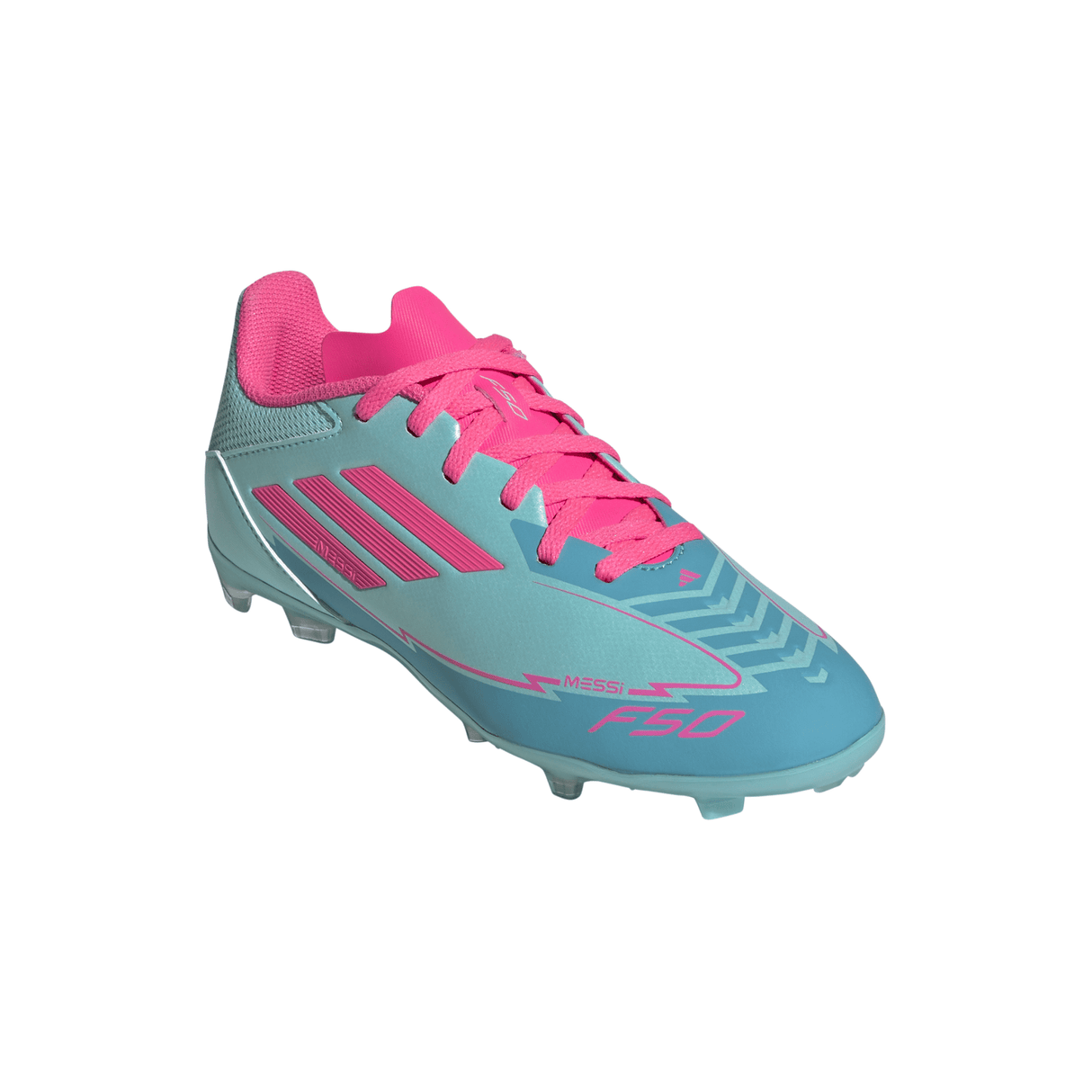 adidas F50 League Messi Firm/Multi - Ground Boots Junior Flash Aqua/Lucid Pink/Lucid Cyan - Best Buy Soccer
