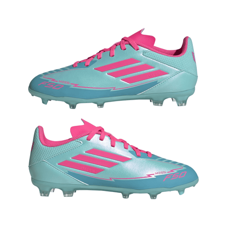 adidas F50 League Messi Firm/Multi - Ground Boots Junior Flash Aqua/Lucid Pink/Lucid Cyan - Best Buy Soccer