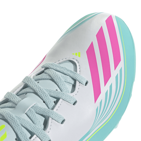 adidas F50 Messi Club Firm Ground/Multi Ground Youth Soccer Cleats - White/Pink/Aqua - Best Buy Soccer