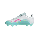 adidas F50 Messi Club Firm Ground/Multi Ground Youth Soccer Cleats - White/Pink/Aqua - Best Buy Soccer