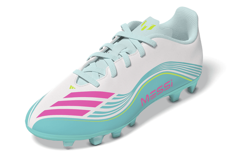 adidas F50 Messi Club Firm Ground/Multi Ground Youth Soccer Cleats - White/Pink/Aqua - Best Buy Soccer
