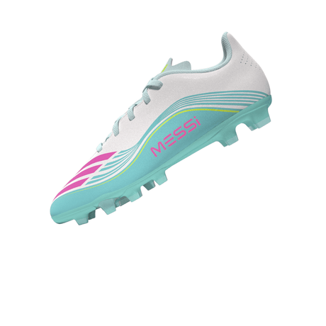 adidas F50 Messi Club Firm Ground/Multi Ground Youth Soccer Cleats - White/Pink/Aqua - Best Buy Soccer