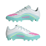 adidas F50 Messi Club Firm Ground/Multi Ground Youth Soccer Cleats - White/Pink/Aqua - Best Buy Soccer