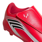 adidas F50 Messi Club Hook And Loop FG/MG Firm Ground/Multi Ground Youth Soccer Cleats - Red/Black - Best Buy Soccer