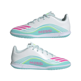adidas F50 Messi Club IN Indoor Youth Soccer Shoes - White/Pink/Aqua - Best Buy Soccer