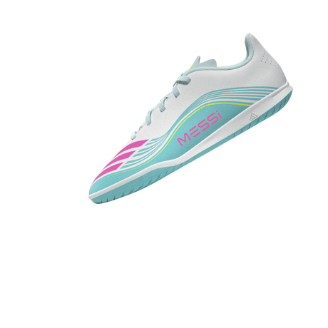 adidas F50 Messi Club IN Indoor Youth Soccer Shoes - White/Pink/Aqua - Best Buy Soccer