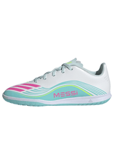 adidas F50 Messi Club IN Indoor Youth Soccer Shoes - White/Pink/Aqua - Best Buy Soccer