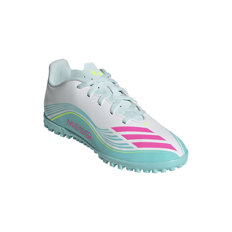 adidas F50 Messi Club TF Turf Youth Soccer Cleats - White/Pink/Aqua - Best Buy Soccer