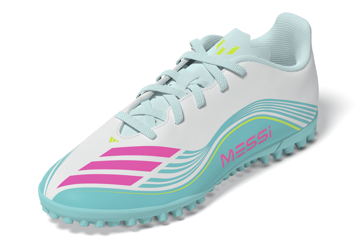 adidas F50 Messi Club TF Turf Youth Soccer Cleats - White/Pink/Aqua - Best Buy Soccer