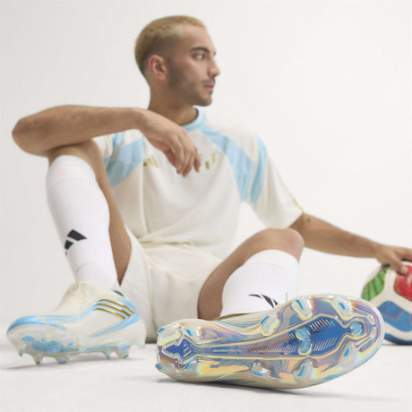 adidas F50 Messi Elite FG Firm Ground Men's Soccer Cleats - Ivory/Blue - Best Buy Soccer