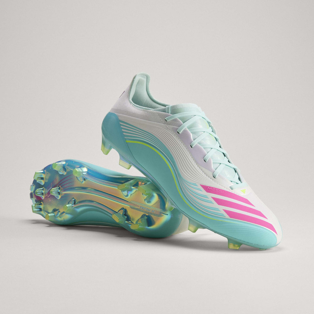 adidas F50 Messi Elite FG Firm Ground Men's Soccer Cleats - White/Pink/Aqua - Best Buy Soccer