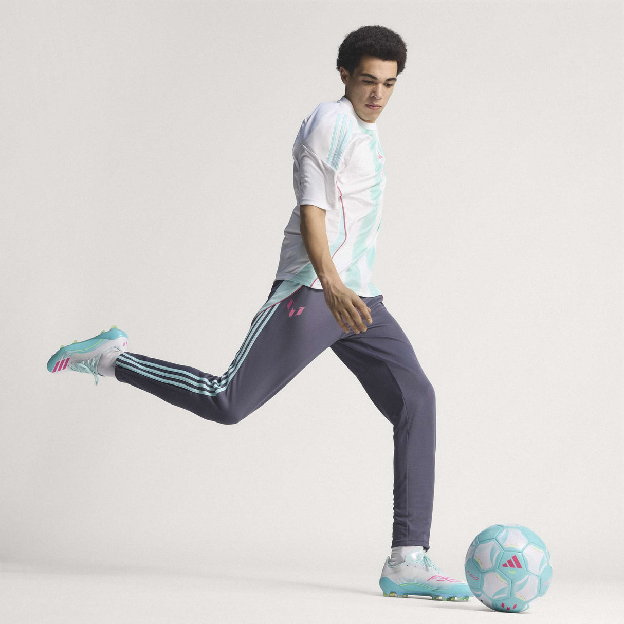 adidas F50 Messi Elite FG Firm Ground Men's Soccer Cleats - White/Pink/Aqua - Best Buy Soccer