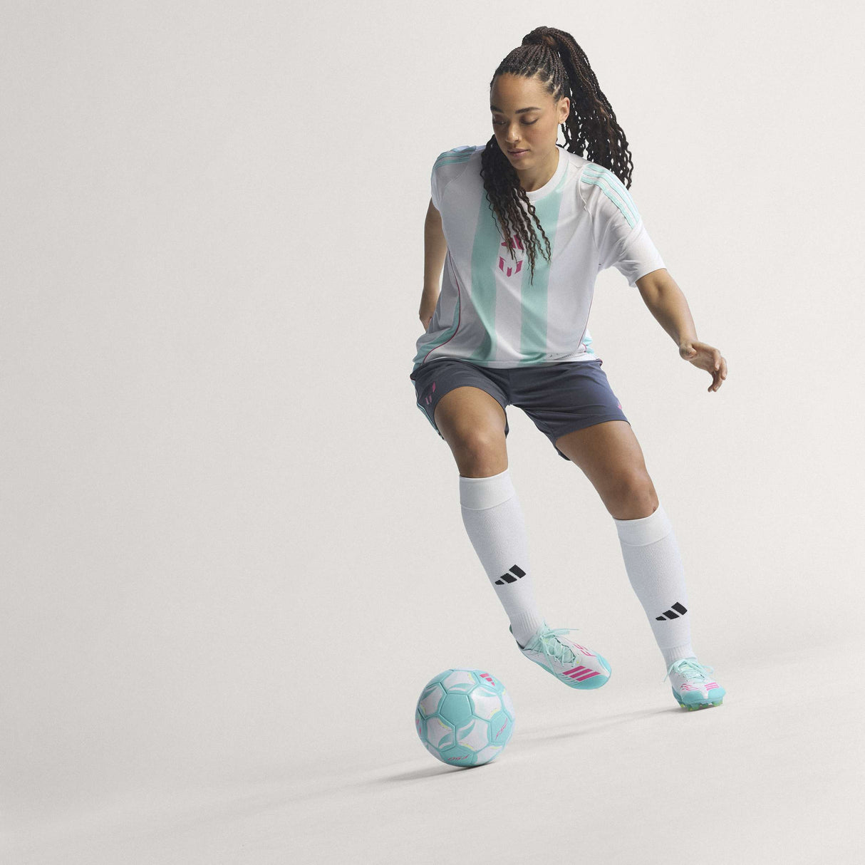 adidas F50 Messi Elite FG Firm Ground Men's Soccer Cleats - White/Pink/Aqua - Best Buy Soccer
