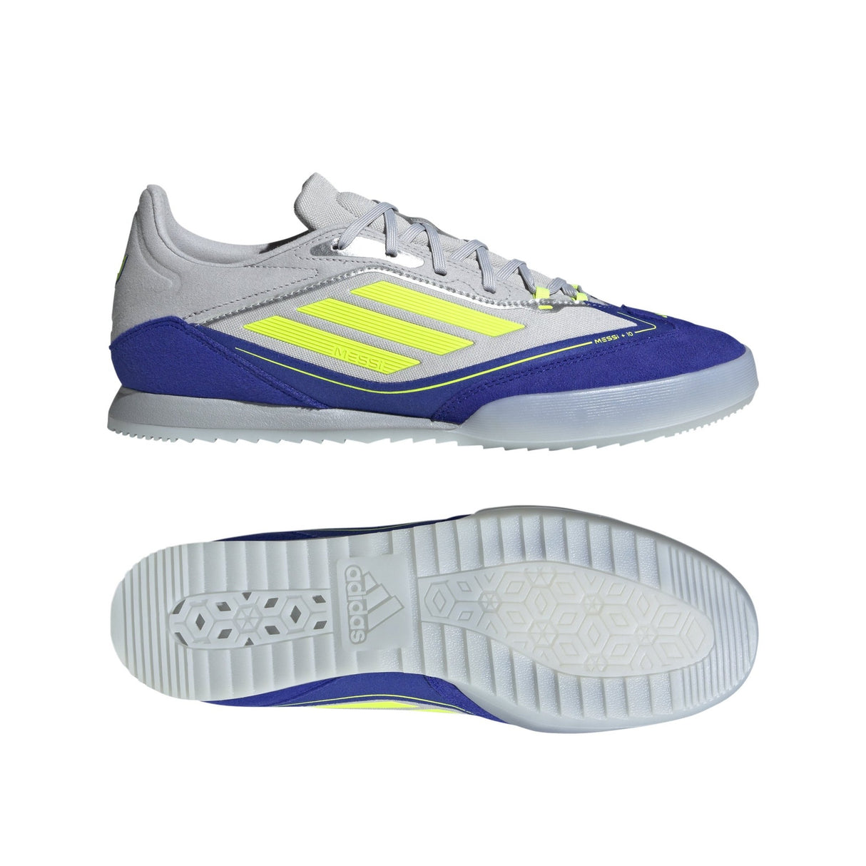 adidas F50 Messi Freestyle Indoor Boots Silver/Yellow/Blue - Best Buy Soccer