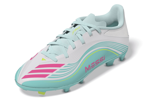 adidas F50 Messi League FG/MG Firm Ground /Multi Ground Youth Soccer Cleats - White/Pink/Aqua - Best Buy Soccer
