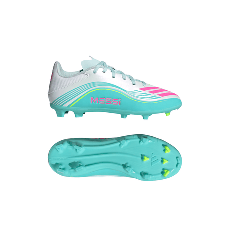 adidas F50 Messi League FG/MG Firm Ground /Multi Ground Youth Soccer Cleats - White/Pink/Aqua - Best Buy Soccer