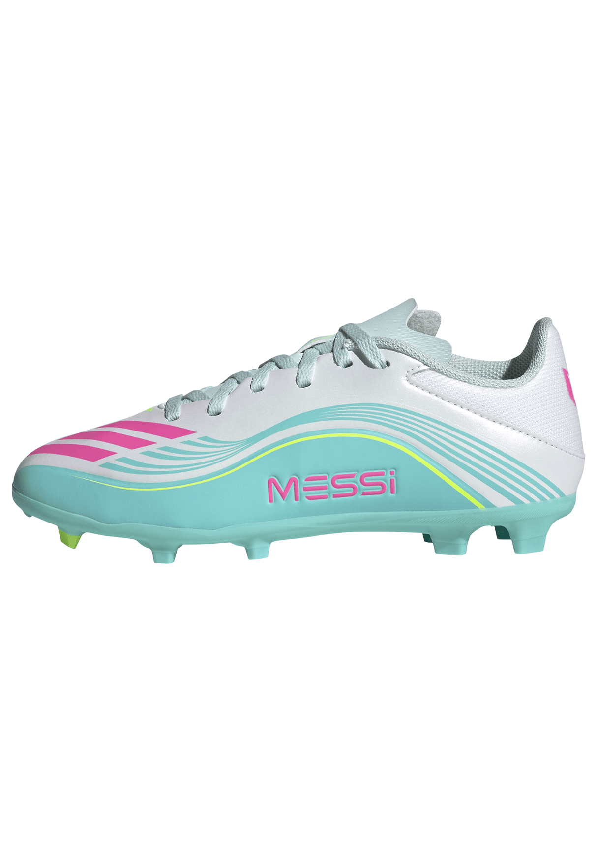 adidas F50 Messi League FG/MG Firm Ground /Multi Ground Youth Soccer Cleats - White/Pink/Aqua - Best Buy Soccer
