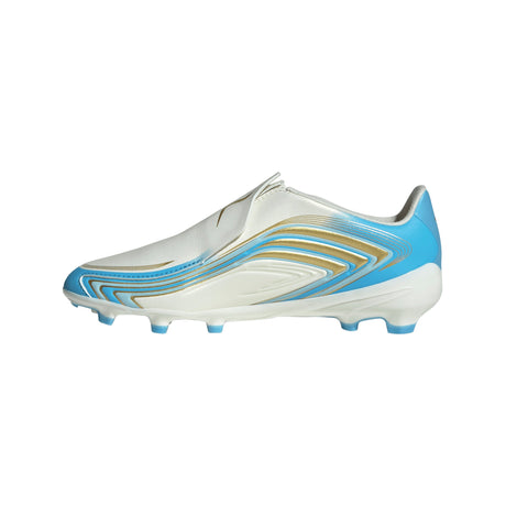 adidas F50 Messi League Laceless FG Firm Ground Youth Soccer Cleats - Ivory/Blue - Best Buy Soccer