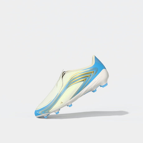 adidas F50 Messi League Laceless FG Firm Ground Youth Soccer Cleats - Ivory/Blue - Best Buy Soccer