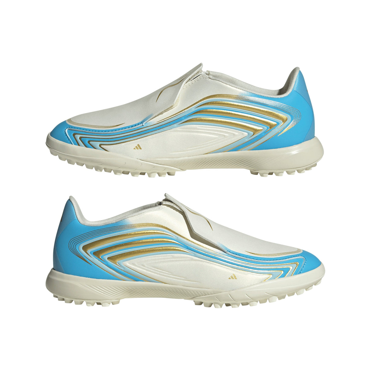adidas F50 Messi League Laceless TF Turf Youth Soccer Cleats - Ivory/Blue - Best Buy Soccer