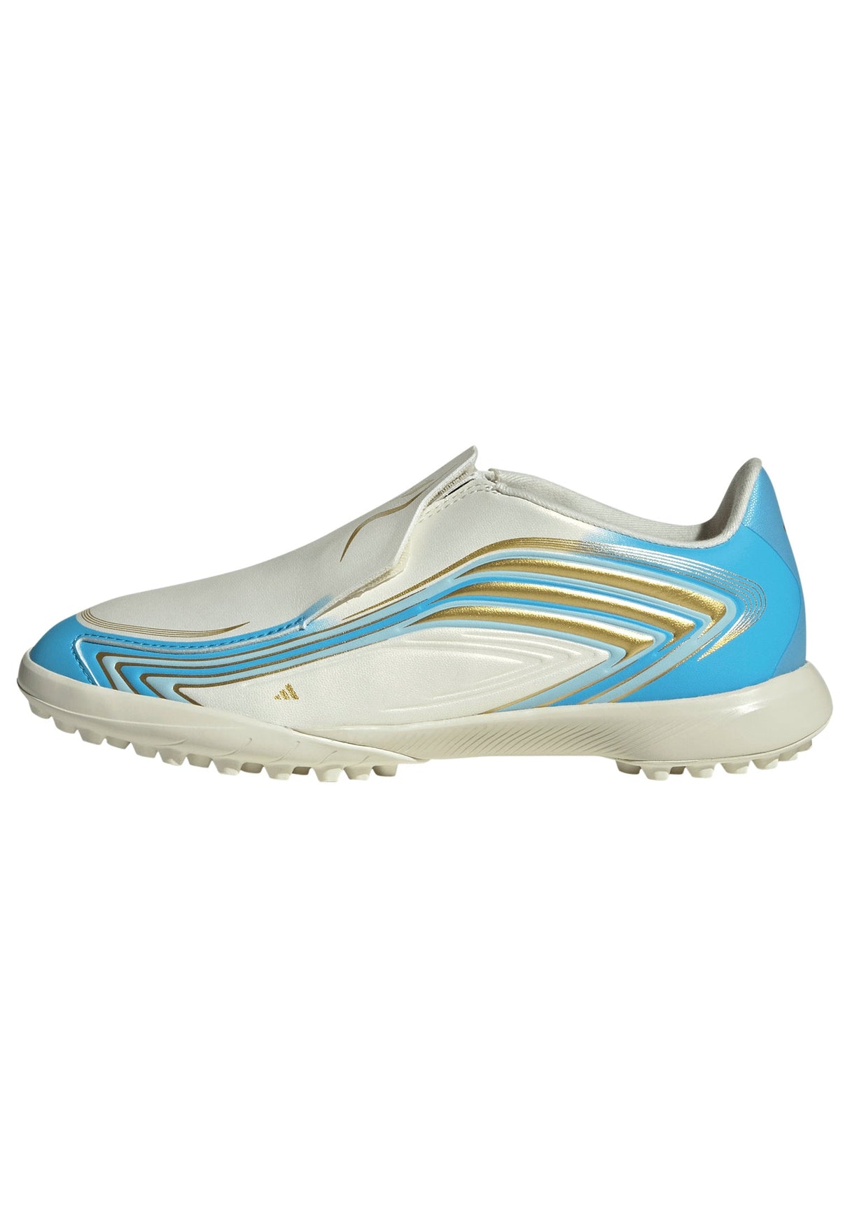 adidas F50 Messi League Laceless TF Turf Youth Soccer Cleats - Ivory/Blue - Best Buy Soccer