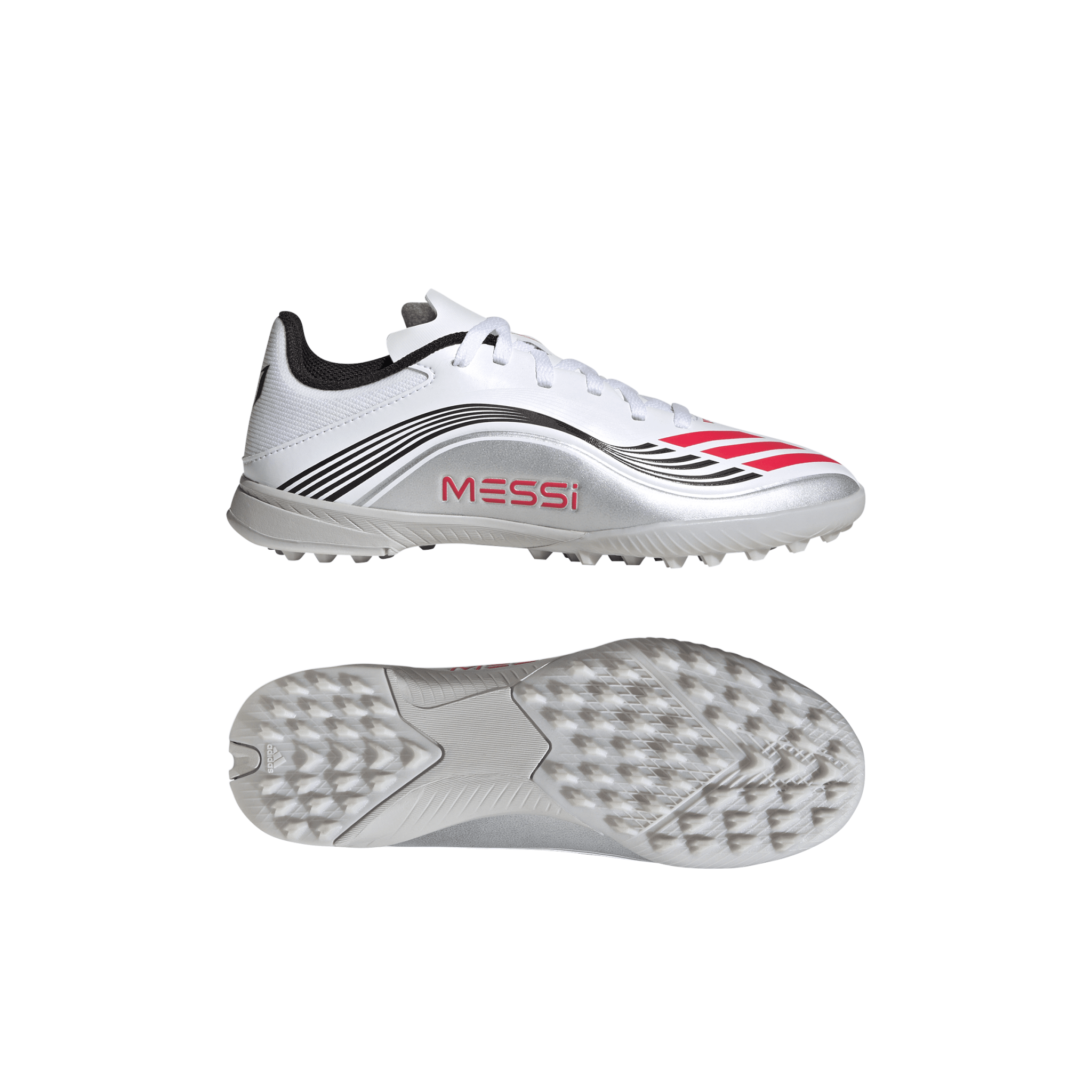 adidas F50 Messi League Turf Youth Soccer Cleats - White/Red/Silver - Best Buy Soccer