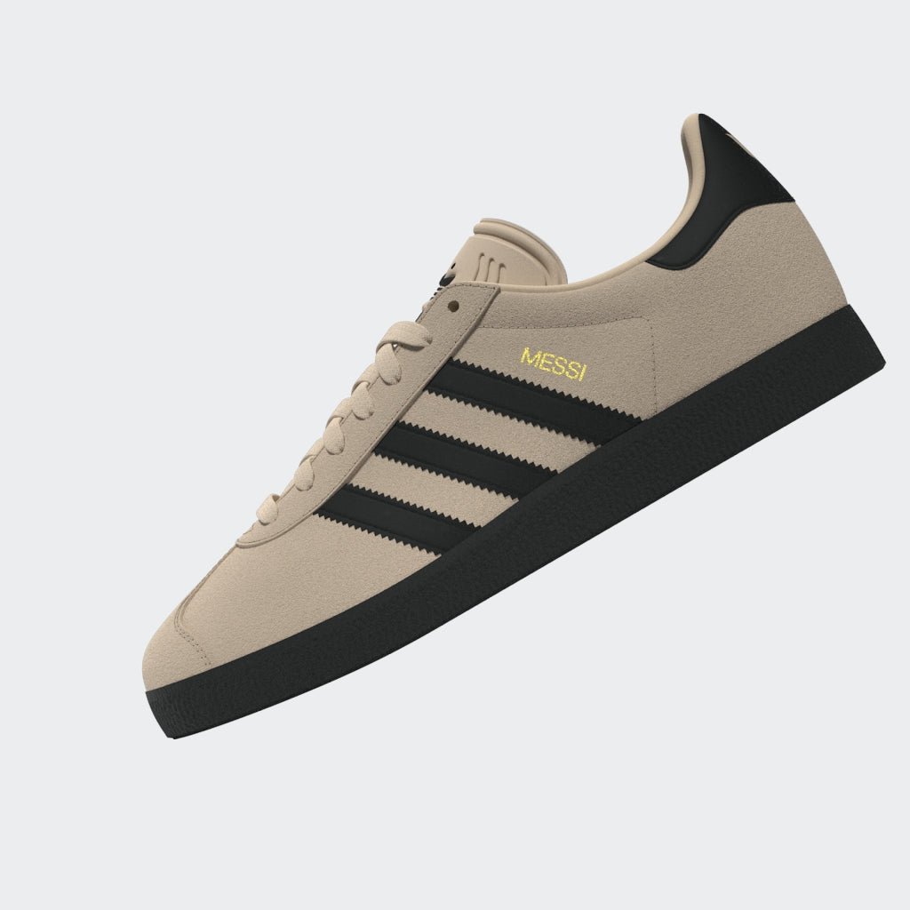 adidas Gazelle Messi Shoes Crystal Sand/Black/Gold Metallic - Best Buy Soccer