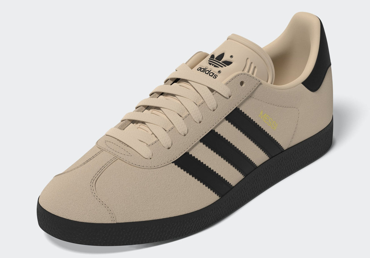 adidas Gazelle Messi Shoes Crystal Sand/Black/Gold Metallic - Best Buy Soccer