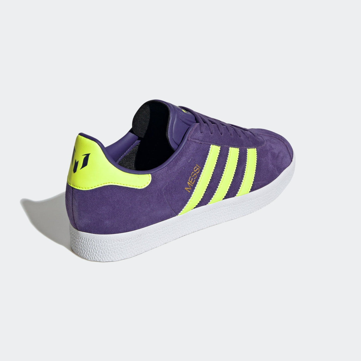 adidas Gazelle Messi Shoes Purple/Lucid Lemon/White - Best Buy Soccer