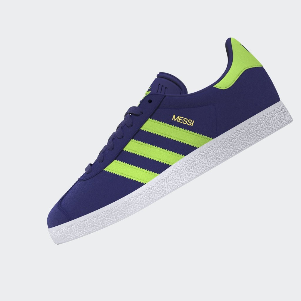 adidas Gazelle Messi Shoes Purple/Lucid Lemon/White - Best Buy Soccer