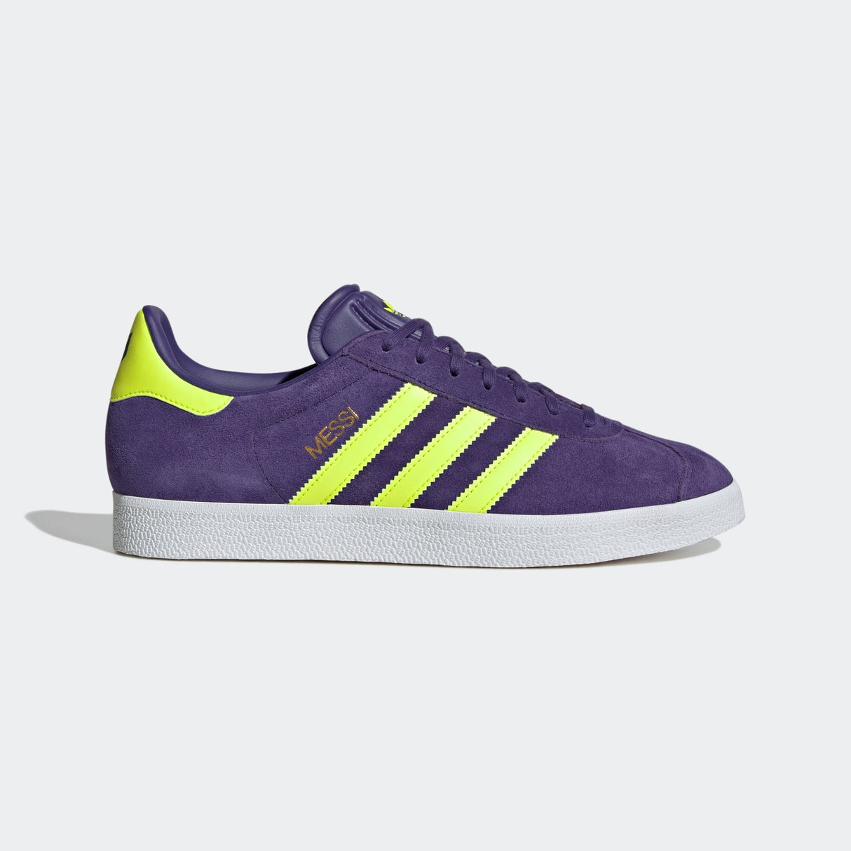adidas Gazelle Messi Shoes Purple/Lucid Lemon/White - Best Buy Soccer